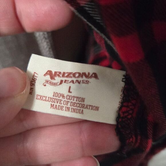 Arizona plaid long sleeve snap button up blouse size L - Picture 6 of 8